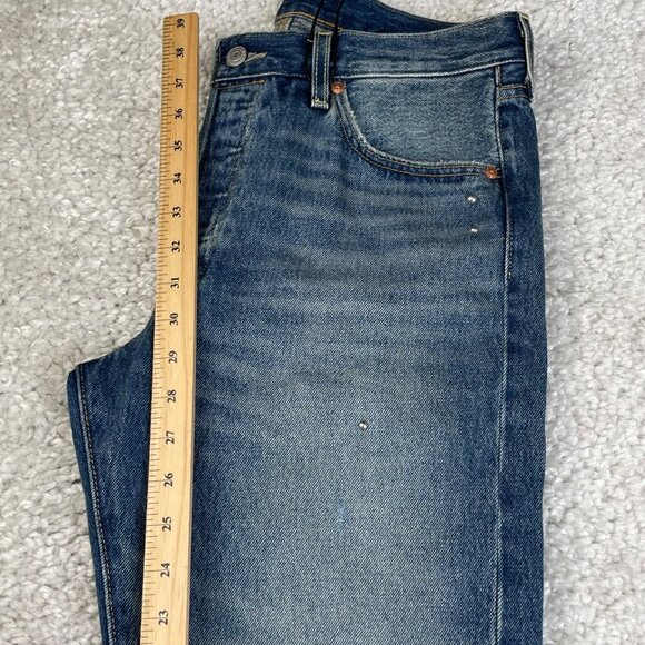 LEVI'S 501 Premium Distressed Studded Slim Fit Button Fly Jeans Mens 32x30 NEW - Picture 14 of 16